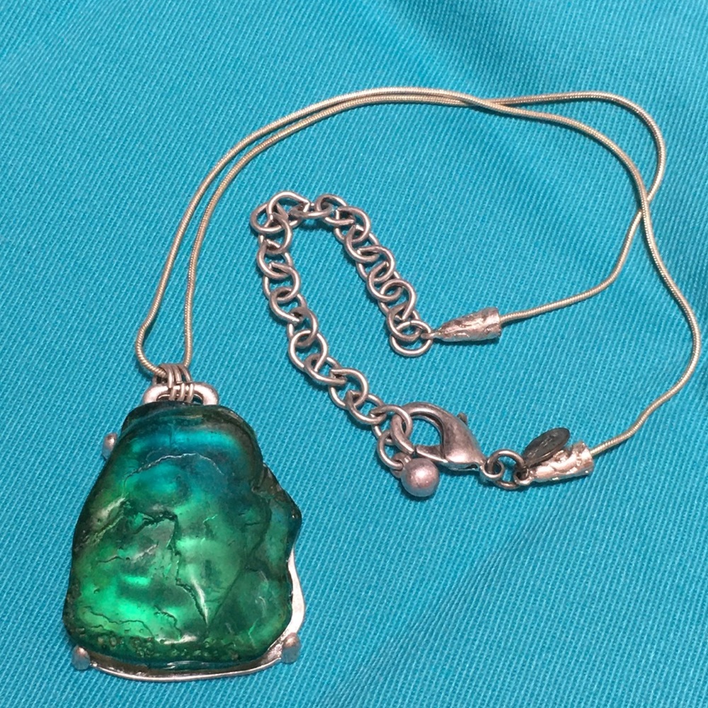 Chico’s Pendant Green Blue